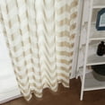 thumbnail image 3 of Quality Home Closeout Faux Sheer Gauzy Linen Chevron Print Curtains-Beige – 52" W x 96" L – (Set of 2 Panels), 3 of 4