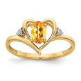 thumbnail image 7 of 14k Yellow Gold Solid Diamond & Citrine Band Ring, 7 of 7