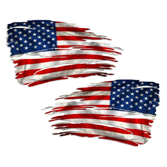 American Flag Distressed USA Decal Sticker Set
