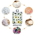 thumbnail image 6 of Yayeee 2 Pack Qtip Holder Bathroom Cotton Swab Canister with Lid Clear Dispenser Set, White Flower, 6 of 6