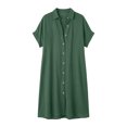 thumbnail image 5 of Noric Women's Collared Short Sleeve Midi Shirt Dresses Button Front Loose Fit Casual Solid Cover Up Dresses for Beach Vacation Daily, 5 of 6