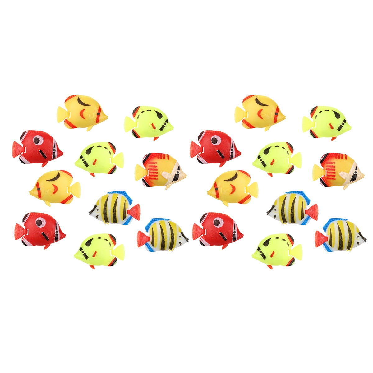 Brewish Artificial Lifelike Plastic Fish for Aquarium Tank Decorations Ornaments Random Pattern Moving Floating Fishes Figurines Toy for Swimming in Bubble Tube 