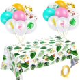 thumbnail image 1 of Hawaiian Tablecloth Hawaii Luau Tropical Party Decorations Include 18 Pieces Hawaii Colorful Balloons, Plastic Rectangular Palm Leaves Table Covers and Ribbon Tropical Party Supplies - -, 1 of 7