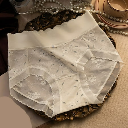 Soft Cloud Feeling Womens High Cut Feeling Pull Up Fashion Silk Panties - White XXL
