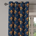 thumbnail image 3 of Ambesonne Fleur De Lis Grommet Curtain, Heraldic Design, 50" x 63", Indigo Orange, 3 of 6