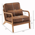 thumbnail image 7 of Sesslife Modern Accent Chair, Armrest Upholstered Single Lounge Chair, Leisure Chair Reception Chair for Living Room, Bedroom, Reading Room, Brown, 7 of 7