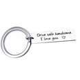 thumbnail image 2 of Letters Engraved Drive Safe Personalized Custom Keyring Stainless Steel Car Key Ring Husband Boyfriend Gift Keychain, 2 of 3