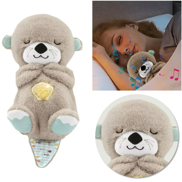 Calma Y Acurruca A La Con Luces Musicales Juguete Peluche Portátil para Bebé (marrón Claro)