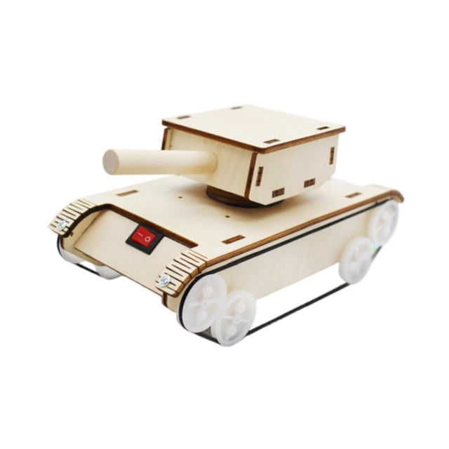 Modelo de tanque para armar en 3D, juguete de rompecabezas a pilas para un aprendizaje divertido con interruptor de botón, regalo artesanal, accionado