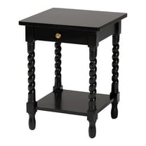 Baxton Studio Niklas Nightstand with Twisted Legs 1-Drawer Black