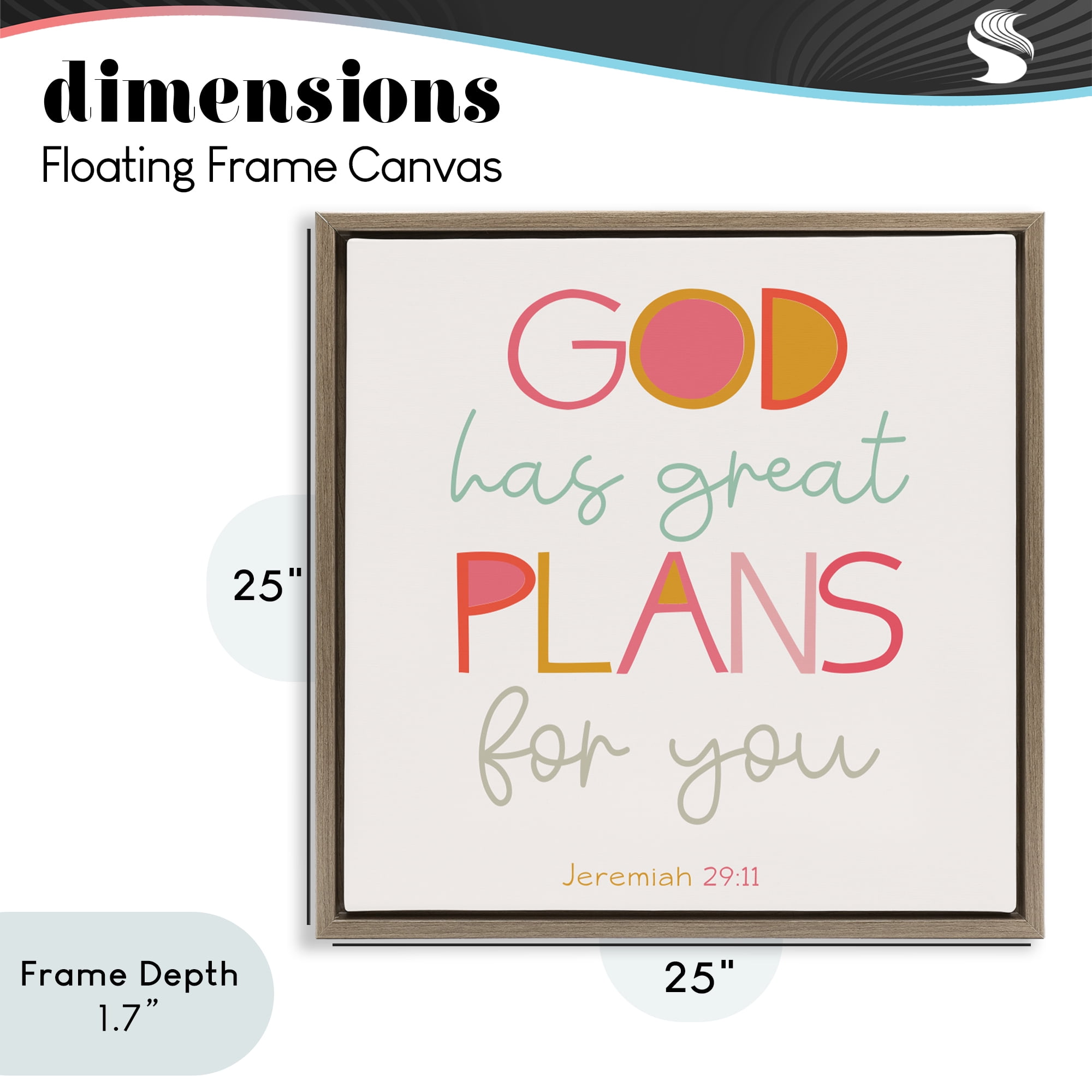Stupell Industries God's Plans For You Brown Framed Floater Canvas Wall Art, design by SD Graphics Studio