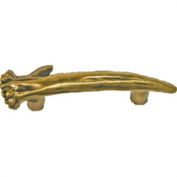 Sierra Lifestyles SL-681441 Right Antler Cabinet Pull, Antique Brass