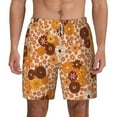 thumbnail image 3 of Uemuo Hippie Ditsy Floral Pattern Mens Swim Trunks Quick Dry Board Shorts with Mesh Lining, Stretch Beach Shorts Quick Dry No-Chafing Board Shorts-Medium, 3 of 9