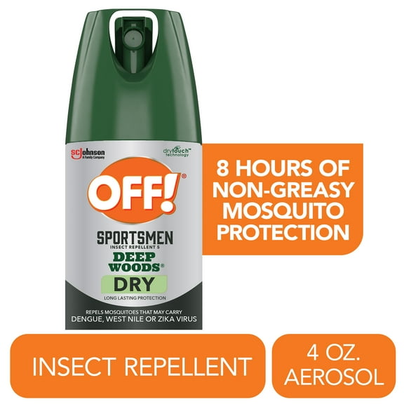 OFF! Sportsmen Deep Woods Dry Insect Repellent V, Non-Greasy Mosquito Bug Spray, 4 oz