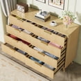 thumbnail image 3 of Feishominoo Fluted Dressers with 8 Drawers for Bedroom, Home Boho Wide Wood Chest of 8 Drawers Storage Organizer for Living Room Hallway Nursery, Oak, 3 of 10
