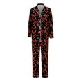 thumbnail image 4 of Women's Pajamas 2 Pieces Sets Soft Valentine Print Button Lapel Shirts Pants Sleepwear Outfit, 4 of 5