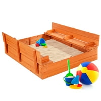 Best Choice Products 47″ x 47″ Kids Wooden Outdoor Sandbox