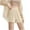 Beige, variant on Women Satin Shorts Ruffle Panty French Knickers Slip Shorts for Under Dresses Pettipants Half Slip Shorts Split Skirt Yellow L