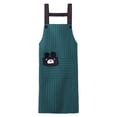 thumbnail image 2 of Ludlz Kitchen Apron Big Pocket Design Soft Texture Breathable Striped Lace Up Dirt Resistant Cartoon Bear Painting Cleaning Apron for Painter, 2 of 8