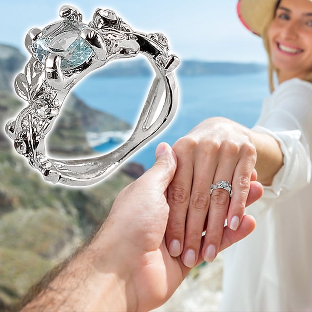 Anillo de moda para damas, anillo de bodas de diamantes redondos de diamantes completos de plata, regalo, anillo de 1 pieza, 1 pieza Wmkox8yii fajkfhkj3574