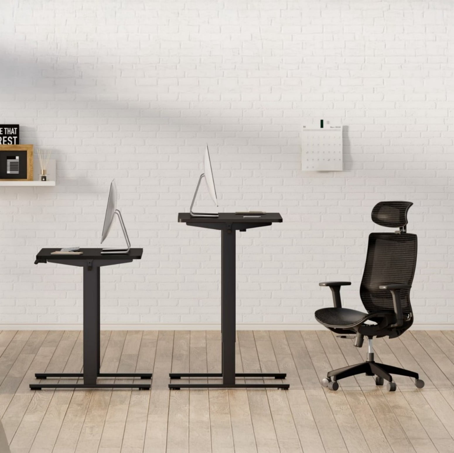 50" Electric Standing Desk, Height Adjustable Sit Stand Desk with One-Piece Desktop, Home Office Computer Workstation, Black Frame & Black Top