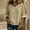 Khaki, variant on Womens Short Sleeve Tops Cotton Linen Shirts Loose Casual V Neck Lace Blouses Summer Vacation Clothes