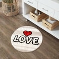 thumbnail image 5 of Valentines Day Doormat, 15inch Round Area Rug, Washable Carpet, Circular Floor Mat, Love Design Doormat, Cute Home Decor, Bedroom Rug, Living Room Mat, Kitchen Floor Mat, Dining Table Rug, 5 of 5