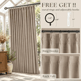 Burlywood Birch Pinch Pleated Blackout 100 Inch Linen Curtadual Layer ...