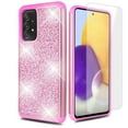 thumbnail image 1 of for Samsung Galaxy A72 5G Phone Case Glitter with Tempered Glass Shock proof Edge Scratch Shield Hybrid Layers Slim Bumper Cover, 1 of 4