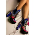 thumbnail image 2 of Cape Robbin | NELL CHUNKY BLOCK HIGH HEEL PLATFORM LACE UP BOOTS-MERMAID (Mermaid, 6.5), 2 of 5