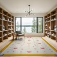 thumbnail image 2 of ODIKA 9'x12' Washable Area Rug Non-Shedding, Easy Care Pencil School Coquette Vintage Kawaii Schoolgirl Border Classroom for Master Suite, California King, Under Bed, 2 of 7