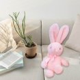 thumbnail image 5 of Lavender Easter Bunny Plush - Purple Fluffy Rabbit Stuffed Animal With Satin Bow For Easter & Birthday Gifts(Pink-9.8In)#4609, 5 of 6