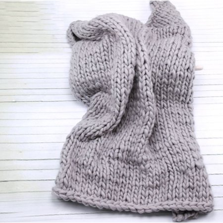 Virgin Wool Blanket - AngelCity Hand Chunky Knitted Blanket Large Soft Warm Winter Bed Sofa Blanket Thick Yarn Merino Wool Bulky Knitting Blanket