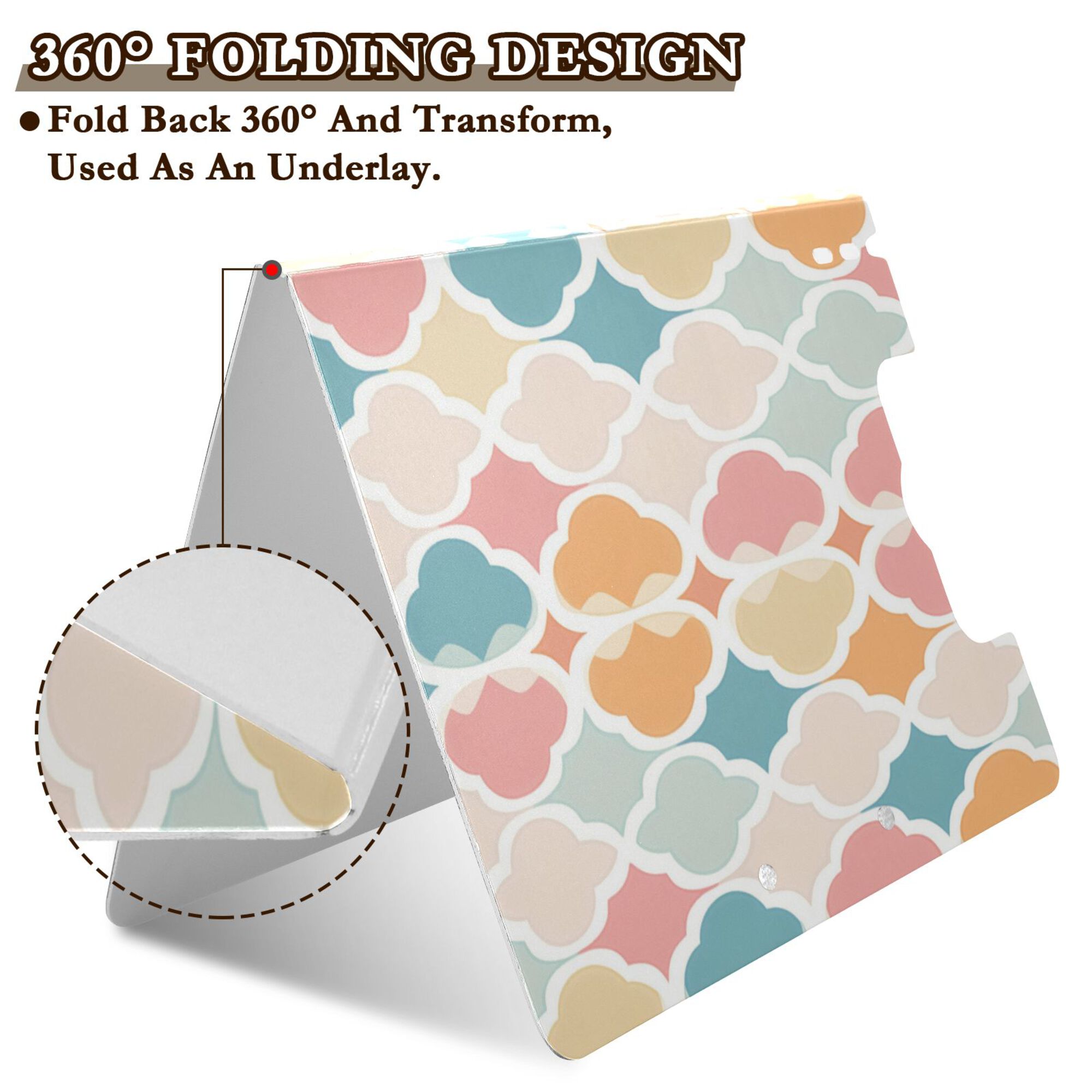 FORMRS A4 Clipboard Folder with Pen Holder Horizontal Foldable School Office Binder, Pink Abstract Pattern