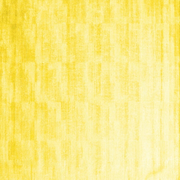 Ahgly Company Indoor Square Solid Yellow Modern Area Rugs, 6' Square