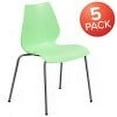 thumbnail image 3 of Flash Furniture 5 Pack HERCULES Series 770 lb. Capacity Green Stack Chair with Lumbar Support and Silver Frame, 3 of 14