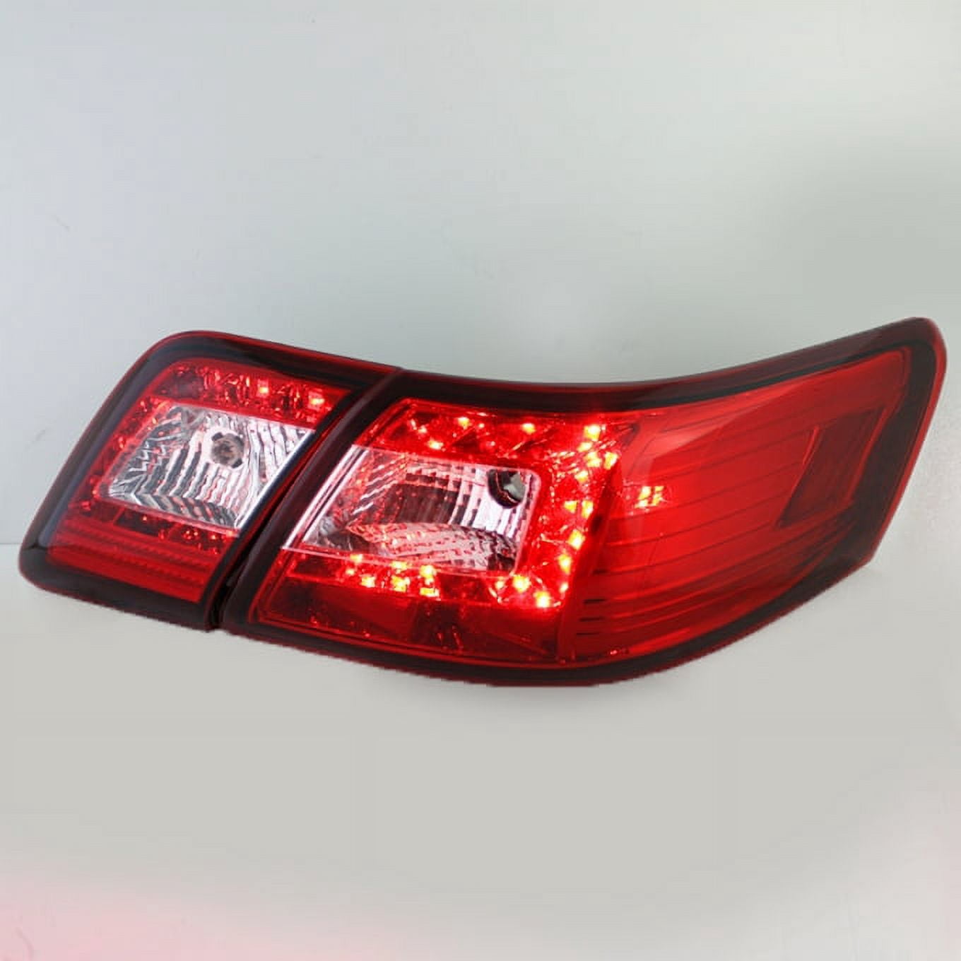 AKKON - For 07-09 Camry Base CE LE SE SLE Model JDM Red Clear LED Tail Lights Brake Lamps 4pcs Replacement Set