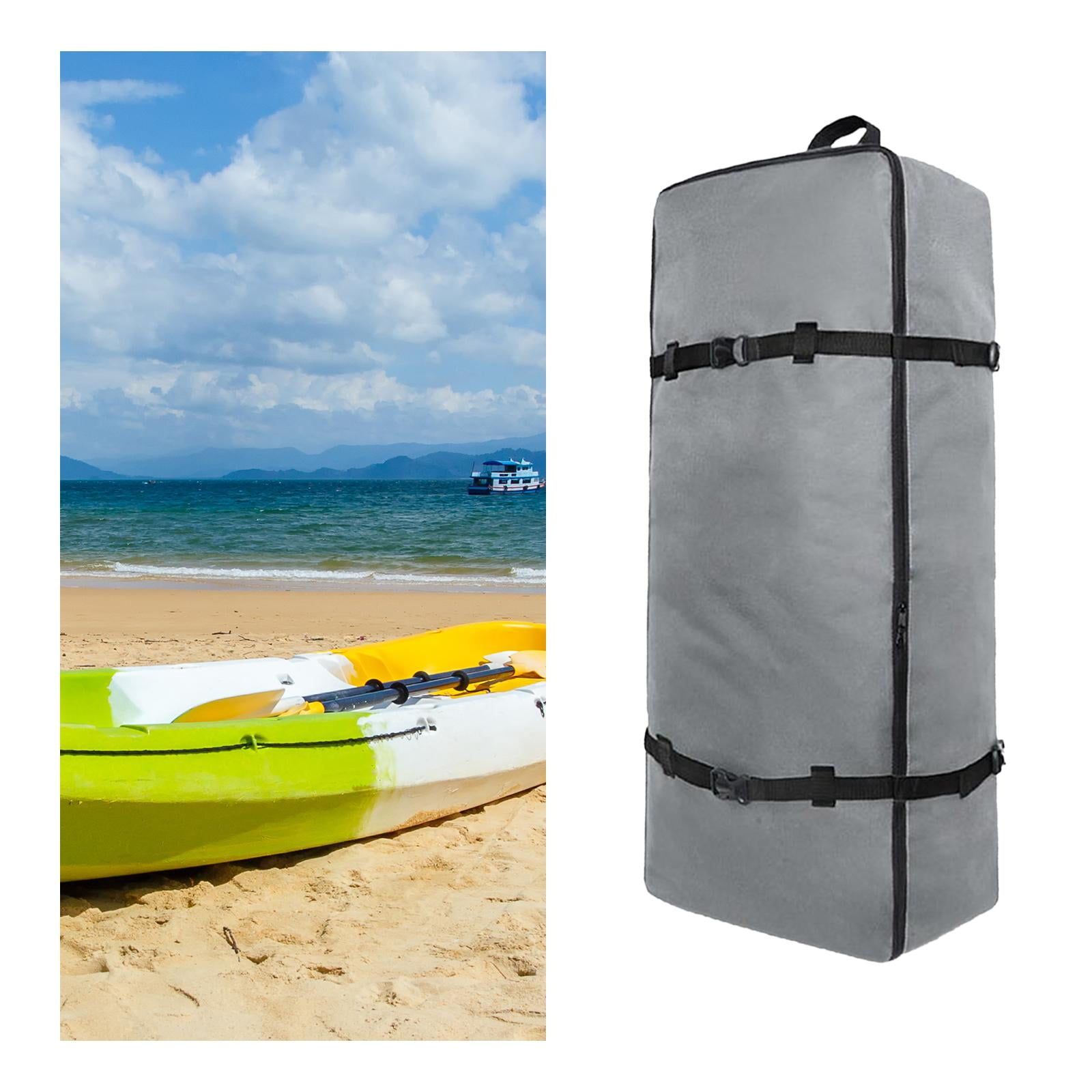 Dualoai Paddleboard Backpack Resistant with Zipper Kayak Nylon Handbag Surf Black