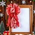 thumbnail image 5 of FastXmas Christmas Bow for Wreath, Green Red Ribbon Bows for Front Door Wall Fence Decor, Merry Christmas Words Wreath Bow Tree Topper Bow for Winter Christmas Party Decoration Supplies, 5 of 6
