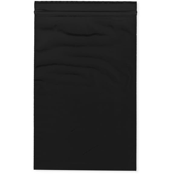 Plymor 6" x 9" (Pack of 100), Black 2 Mil Zipper Reclosable Plastic Bags