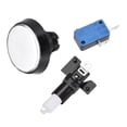 thumbnail image 3 of Botón de empuje para juegos de 60mm redondo, interruptor iluminado LED de 12V con microswitch para arcade, video, blanco, 2 piezas, 3 of 5