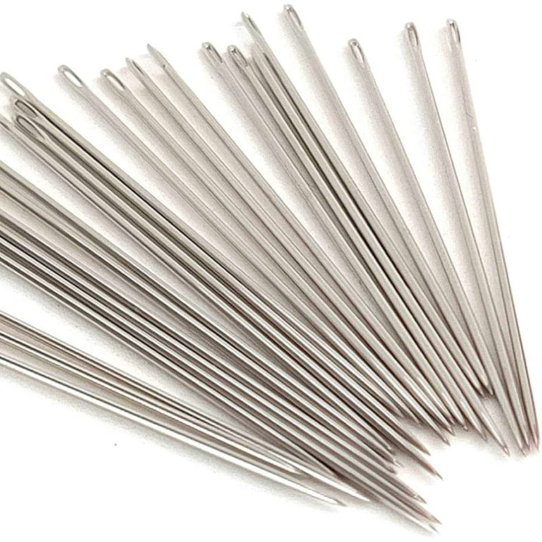 Large Eye Sharp Stitching Needles for Needlework 1.75-2.5 Inches - 28 Embroidery Needles for Hand Sewing Variety Sizes in A Handy Storage Tube