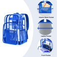 thumbnail image 3 of Mochila transparente PAMANO transparente Heavy Duty para universidad, azul, 3 of 8