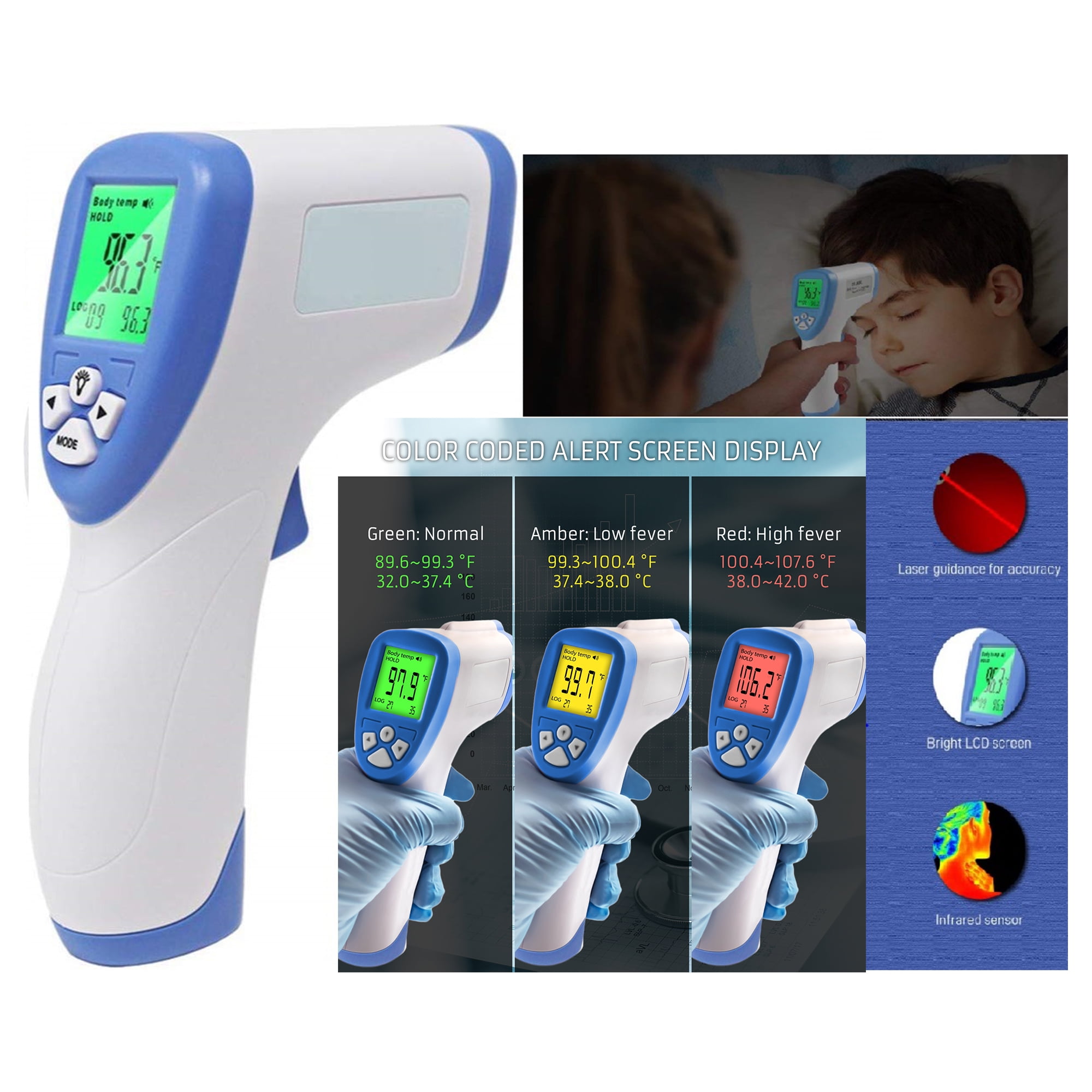 EY Infrared Digital Forehead Thermometer for Adults and Children