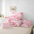 thumbnail image 6 of Castle Fairy Alphabet Rose 7 Pieces Bedding Comforter Set,Flower Butterfly Full Bedding Set Lightweight,Ballet Girl Fitted Sheet Flat Sheet,Lightweight Initial Room Decor,Reversible, 6 of 8