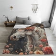 thumbnail image 5 of Sikiie Vintage Floral White Horse Ultra-Soft Micro flannel Blanket Luxury All Seasons Warm Blanket for Bedding Sofa and Travel (4 sizes)-40"x30", 5 of 7