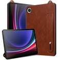 thumbnail image 2 of Designed for Samsung Galaxy Tab A9 8.7" 2023 SM-X110 / SM-X115 Premium PU Leather + TPU Back Case, Vintage Wristband Kickstand Shockproof Anti-drop Ultra Slim Tablet Cover for Men Women - Brown, 2 of 5