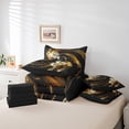 thumbnail image 4 of YST Black Gold Watercolor Bedding, Modern Abstract Artwork Comforter Set, 7-Piece, Twin, 4 of 4
