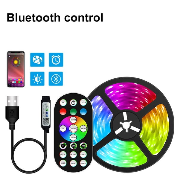 Tira de luces LED USB Bluetooth RGB 5050 2835 5V RGB lámpara LED cinta de luz Flexible para decoración de habitación cinta de diodo de retroiluminación de TV Tan Jianjun unisex