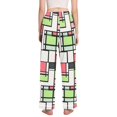 thumbnail image 3 of FORMRS Women's Pajama Pants with Pockets Soft Comfy Loungewear Sleep Bottom, Sizes S-2XL, Green Abstract Geometric, 3 of 8